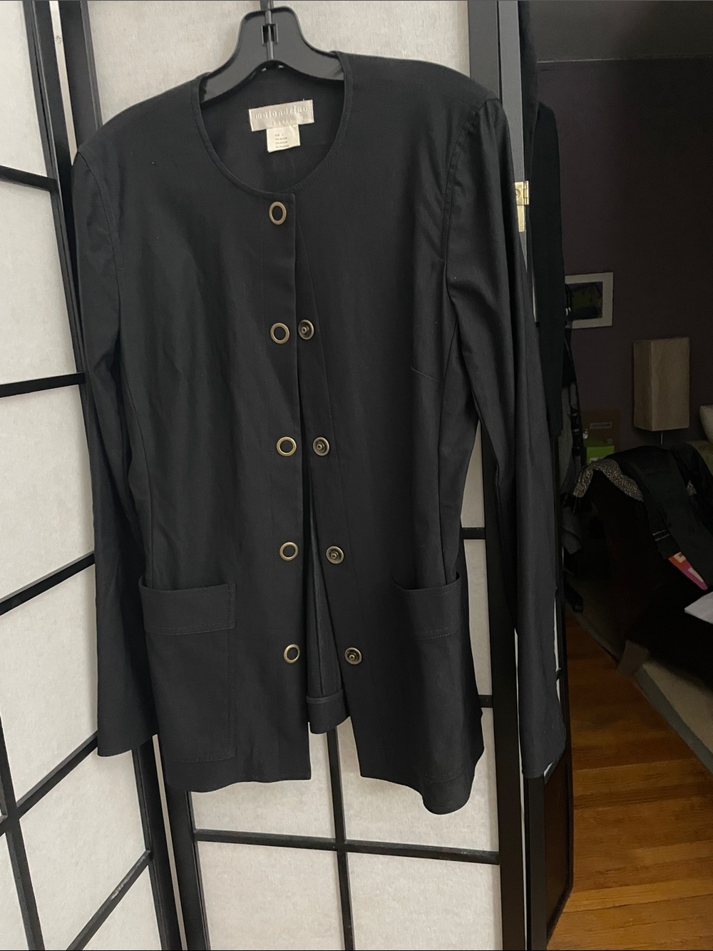 Black Women's Button-Front Jacket